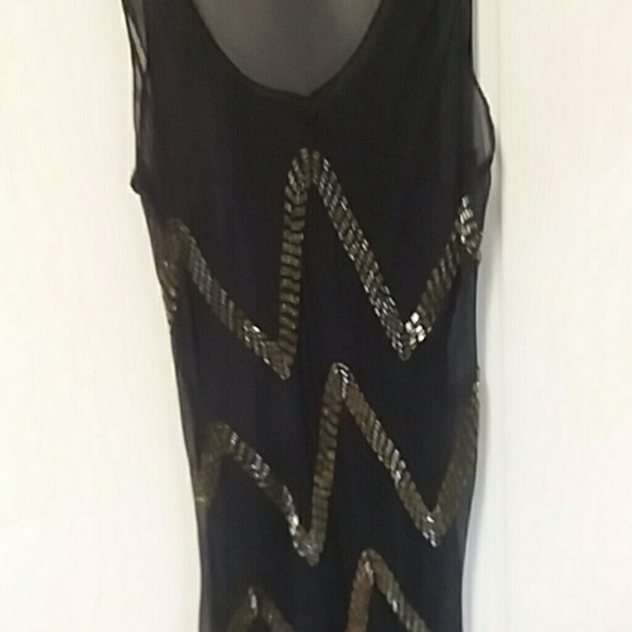 Worn Once/Like New navy blue sheer tank - Picture 2 of 2